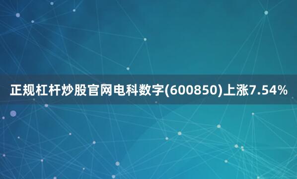 正规杠杆炒股官网电科数字(600850)上涨7.54%