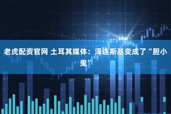 老虎配资官网 土耳其媒体：泽连斯基变成了“胆小鬼”