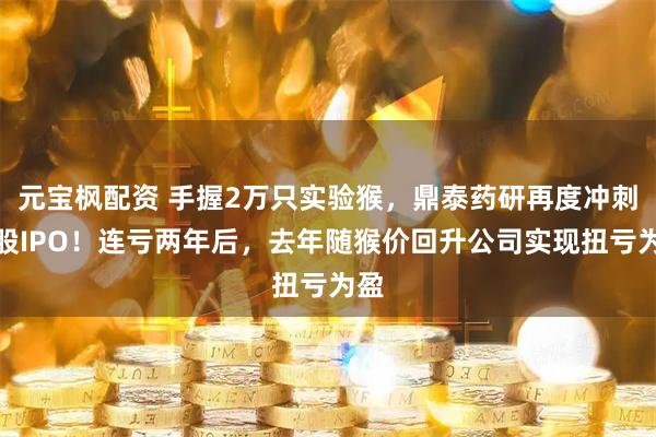 元宝枫配资 手握2万只实验猴，鼎泰药研再度冲刺港股IPO！连亏两年后，去年随猴价回升公司实现扭亏为盈